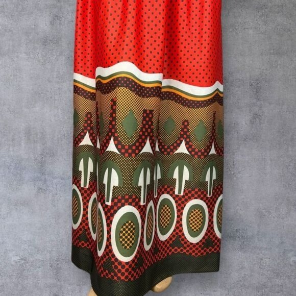 Vibrant Handmade 60's Maxi Dress RARE PRINT - Picture 4 of 9